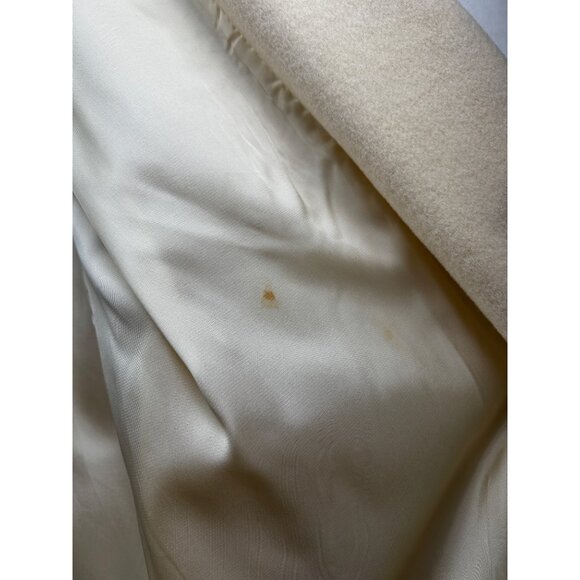 Vtg Forecaster of Boston Wool Coat Womens Size 8 Ivory Double Breasted Old Money - Picture 14 of 16